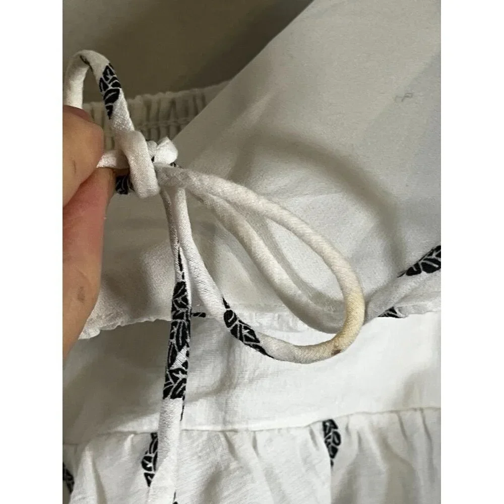 Neutral Halter Top White 6 Nautical Rope Flowy Coastal Resort Preppy Chic Artsy - Picture 10 of 10